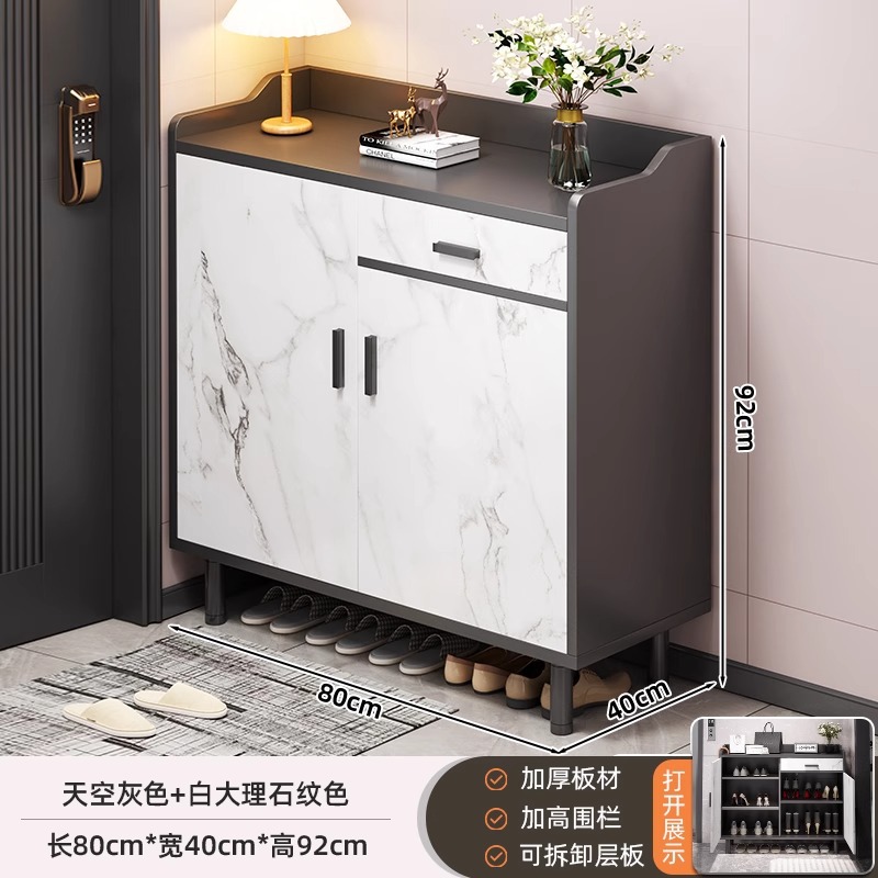 Armario de zapatos doméstico puerta interior nuevo tipo 2025 explosión pequeño armario de almacenamiento económico de gran capacidad estante de zapatos de pasillo