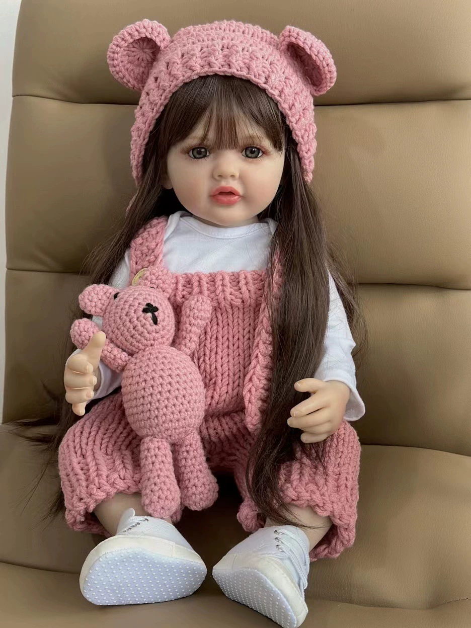 Детская кукла BZDOLL для ребенка, реалистичная игрушка, 55 см, стираемая