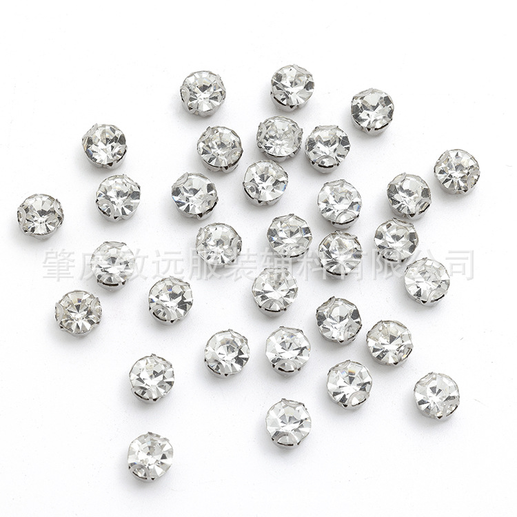 6MM双耳2D爪钻水晶钻 服装婚纱包包鞋子配件工艺品辅料手缝鞋面钻