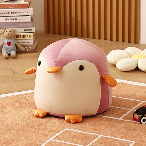 Small stool, household children's cute animal stool, creative penguin shoe changing stool, living room sofa low stool, simple sitting stool