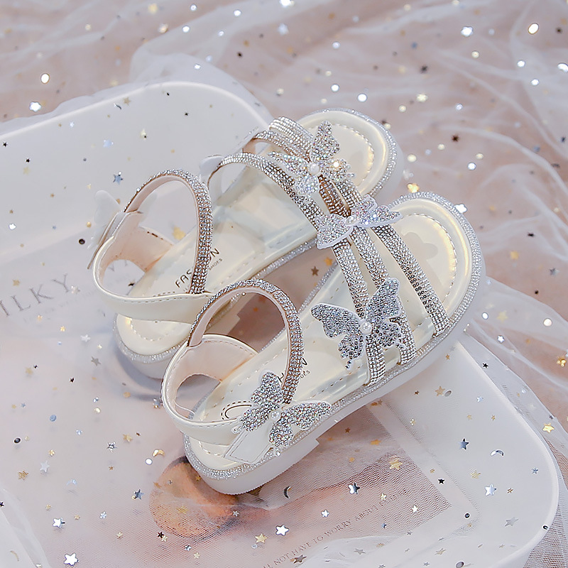 Girls Summer Princess Sparkly Sandals Soft Soled Children's Shoes Popular New Style For Little Kids_voghion.com