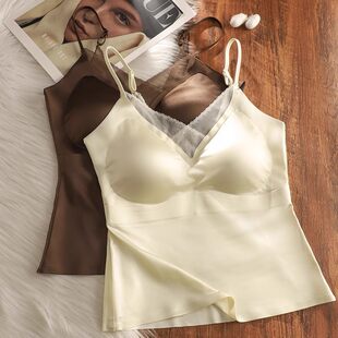 Silk cool thin top with cups, underwear, beautiful back