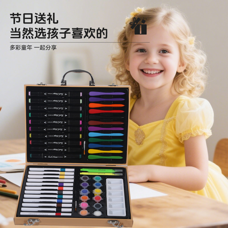 新款丙烯马克笔82件套绘画套装儿童礼品涂鸦丙烯马克笔画笔批发|undefined