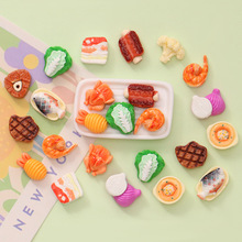 迷你食玩牛排烤鸡五花肉排骨 diy奶油胶美甲娃屋玩具摆件树脂饰品