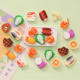 迷你食玩牛排烤鸡五花肉排骨 diy奶油胶美甲娃屋玩具摆件树脂饰品