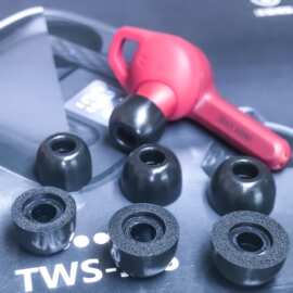 TWS带凹槽4.0芯耳帽耳挂comply记忆耳套PU海绵耳棉隔音蓝牙耳机帽