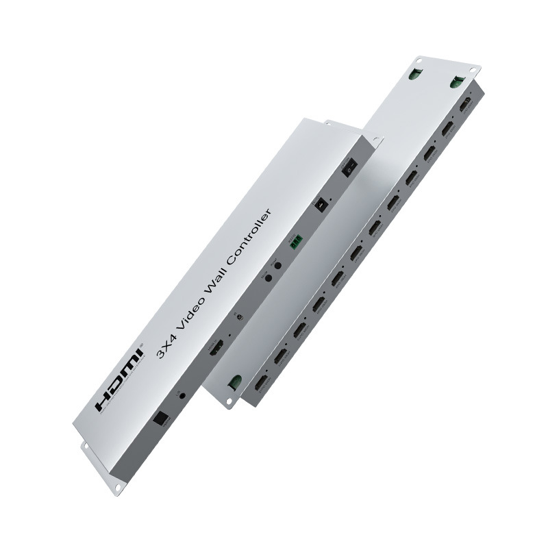 厂家1080P 3*4 hdmi屏幕拼接控制处理器1进12出拼接器3*4带音频4k