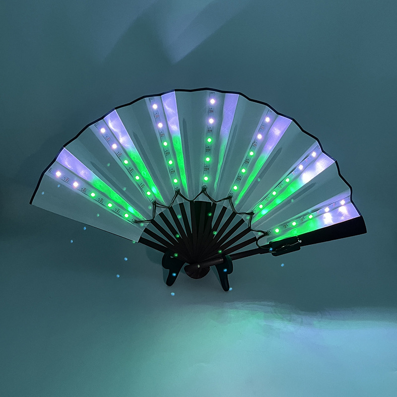 Fan de fiesta de color fantasía rendimiento de cabina nocturna Bungee LED ventilador luminoso bar props atmósfera ventilador de luz nocturna para hombres y mujeres