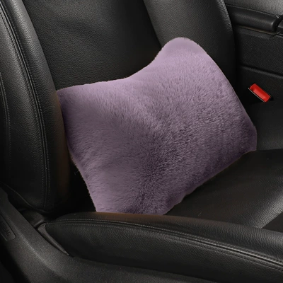 Waist support | Pillow, Imitation Rabbit Plush Car - dark-gray-1-waist-support