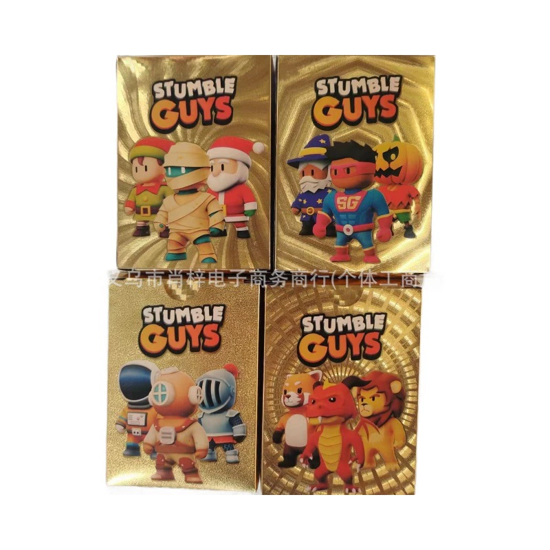 Трансграничная карта StumbleGuys спотыкающийся парень, золотая фольгированная карта, ПВХ, интерактивная творческая игровая карта