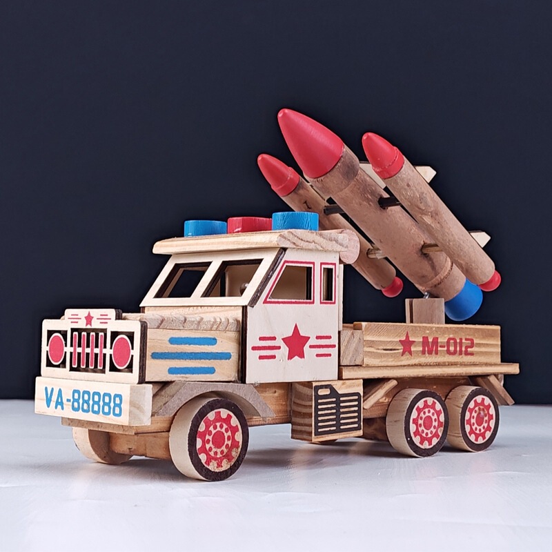木製ロケットミサイルモデル子供知育玩具玩具車観光地区工芸品玩具家庭装飾品|undefined
