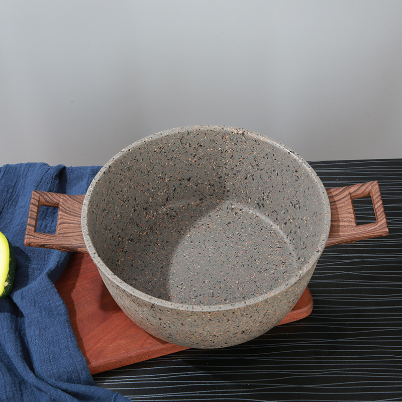 Cocina granito sopa olla hogar antiadherente sartén estofado olla Cocina de Inducción olla universal binaural vapor al por mayor