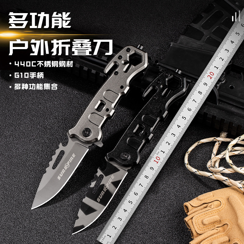 批发新款折叠刀户外刀军刀全铝合金高硬度快递水果露营防身小刀