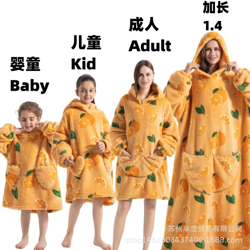 Nueva sudadera con capucha estilo manta para otoño e invierno, cálida, holgada y de corte amplio para adultos, estilo unisex para parejas.