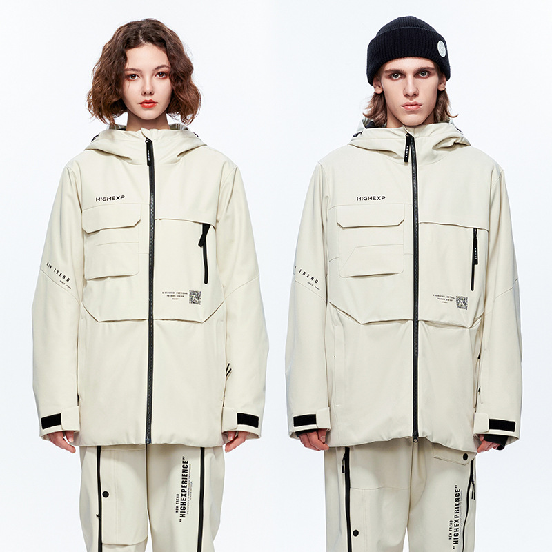 Nueva chaqueta de snowboard de alta gama para mujer, impermeable, cortavientos, cálida, chaqueta de exterior para hombre con doble capa y algodón añadido, transfronteriza.