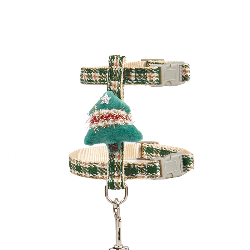 Transfronterizo ajustable mascota gato SERIE DE Navidad traje de cuerda de tracción perro pequeño perro cuerda en forma de I correa para el pecho