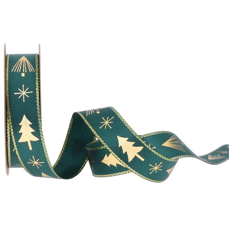 Nuevos productos Amazon Walnutman cintas estampadas letras de seda de árbol de Navidad caja de regalo de Navidad embalaje cinta forjada pequeño rollo