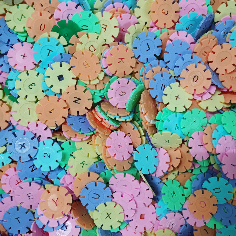 Macaron color copo de nieve bloque de juguete de color de luz montaje de los niños bloque de juguete educativo engrosada jardín de infantes de madera