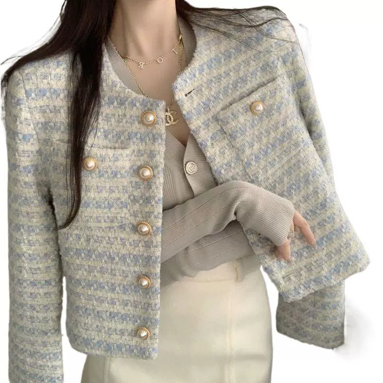 Осенняя сексуальная короткая куртка из жемчуга, стиль Chanel, французский стиль, свободный крой, городской стиль