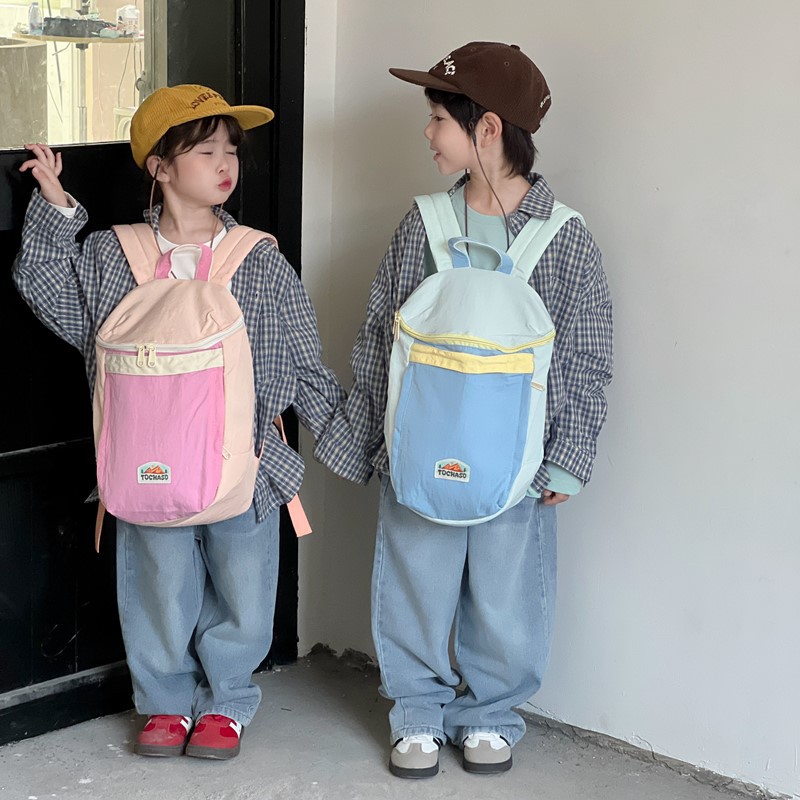 Mochila para niños jardín de infantes coreano simple mochila para hombres y mujeres de gran capacidad para estudiantes de primaria al aire libre mochila ligera