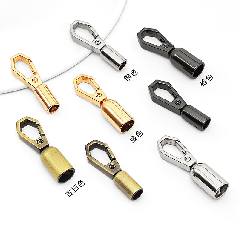 螺丝吊钟扣锌合金钩扣DIY手工圆PU皮革绳肩带包包挂扣五金配件