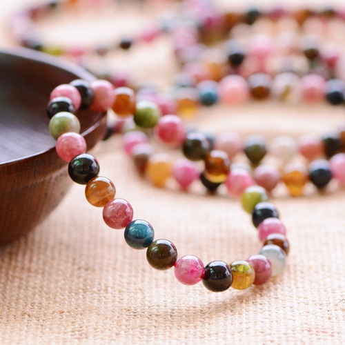 Natural tourmaline Crystal beads bracelets for women god luck Jewelry Gifts Brazil Candy Color Tourmaline Bracelet for lady