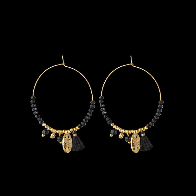 Nihaojewelry Mode Boucles D&#39;oreilles Rondes En Acier Titane Bijoux En Gros display picture 10