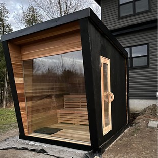 New Design Canadian Red Cedar Cube Outdoor Smart Sauna Room Traditional Wood Fired Sauna