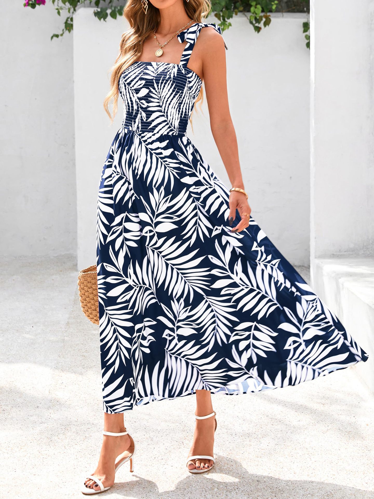 2026 Summer Commute Style Women Sleeveless Printed Long Camisole Dress_ecoleips.com