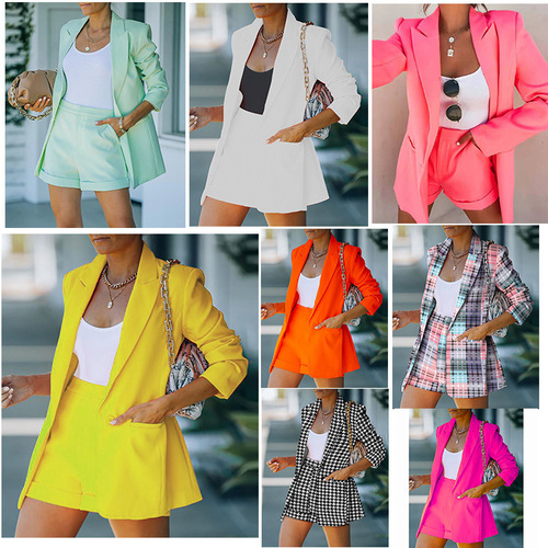 Wish European and American-style tops, shorts, and suit sets—sexy, elegant women's fashion casual lapel cardigans
