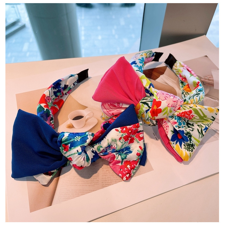Fashion Big Flower Color Matching Headband display picture 13