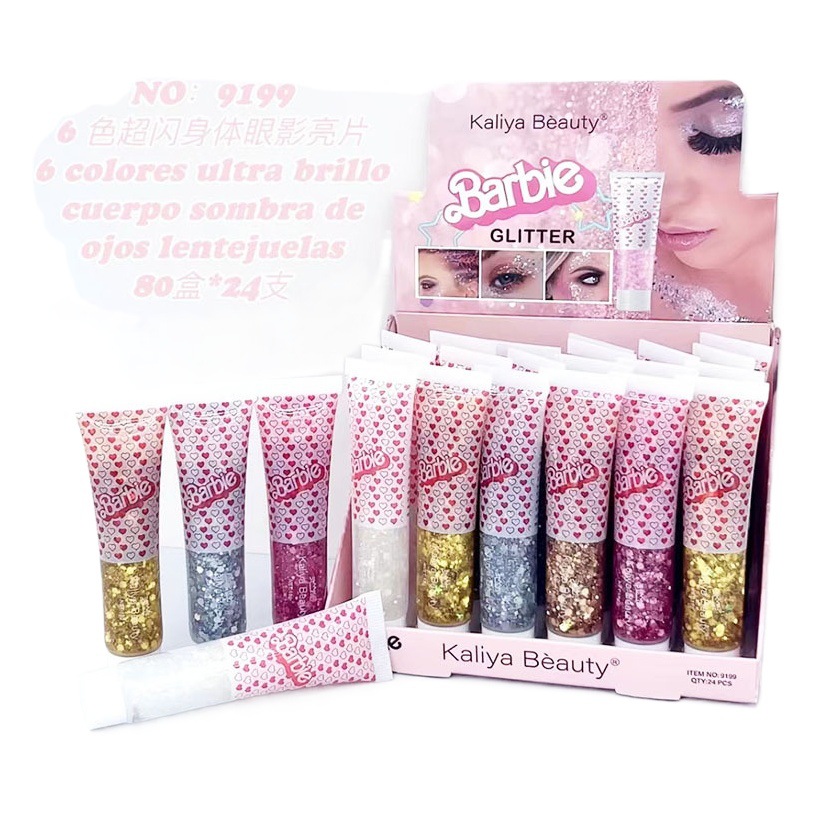 Nueva Sombra de Ojos Líquida Brillante de 6 Colores Ultra Brillantes para Cuerpo y Rostro, Gel Brillante de la Serie Sanrio