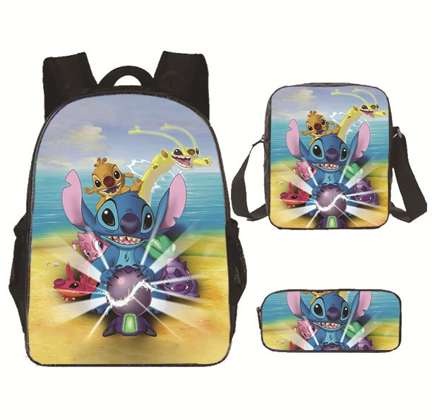 Cartoon backpack 3‑piece set — backpack, shoulder bag and pencil case, multistyle options