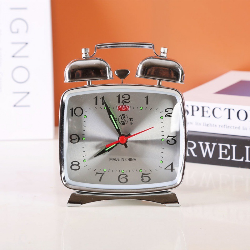 Mecánicos mecánicos de pollo para comer arroz reloj despertador retro nostálgico antiguo metal creativo dormitorio de estudiantes