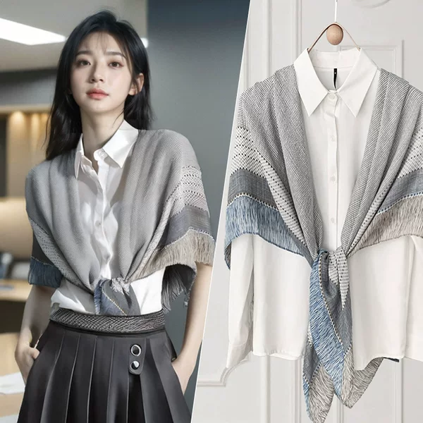 Small Shawl Cardigan for Women, Summer Air-Conditioned Room Shawl, Matching with Dresses, Cardigan, 130 Large Square Scarf, Versatile Wholesale