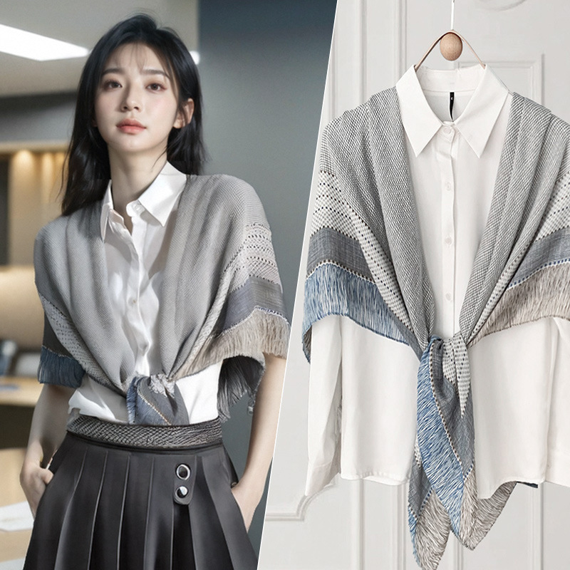 Small Shawl Cardigan for Women, Summer Air-Conditioned Room Shawl, Matching with Dresses, Cardigan, 130 Large Square Scarf, Versatile Wholesale