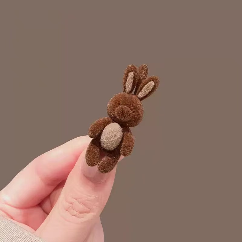 벨벳 토끼 머리핀