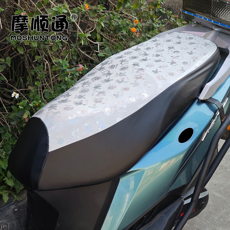 Electric Vehicle Cushion Cover Sunscreen Waterproof Seat Cover Summer Heat Insulation Protection Scooter Original Seat Motorcycle Rain Cover
