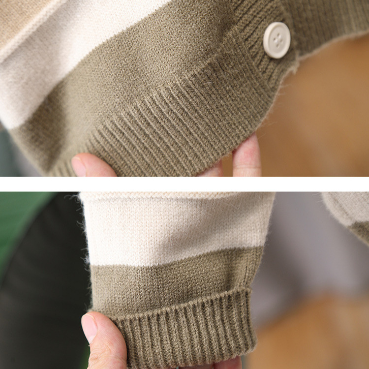 6229 juego de ropa de otoño para niños 2025 nuevo cardigan a rayas para niños abrigo de tres piezas juego de primavera y otoño para bebés coreanos