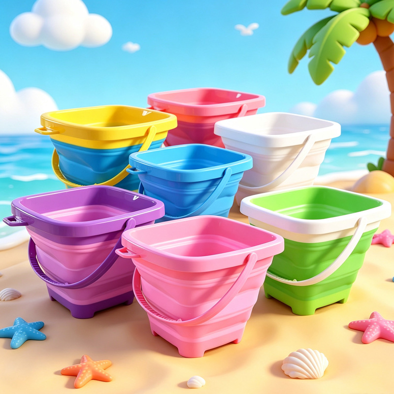 children's folding beach handheld tools set play in water