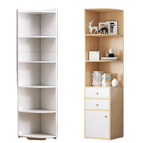 Living room corner cabinet kitchen multi-grid corner cabinet bedroom simple storage cabinet triangular floor-standing storage rack bookshelf
