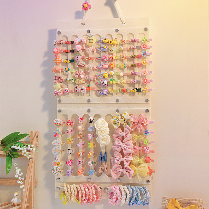 子供用ヘアピン収納壁掛け女の子ヘアバンドヘアピンヘッドバンド壁ヘアアクセサリー壁掛けジュエリーボックス壁掛けバッグ|undefined