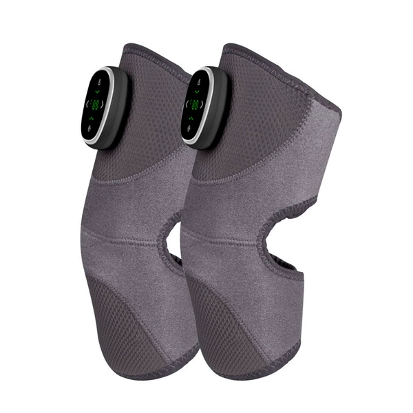 Two [Upgraded Magnetic Style] Vibration + Hot Compress Knee Massager Black