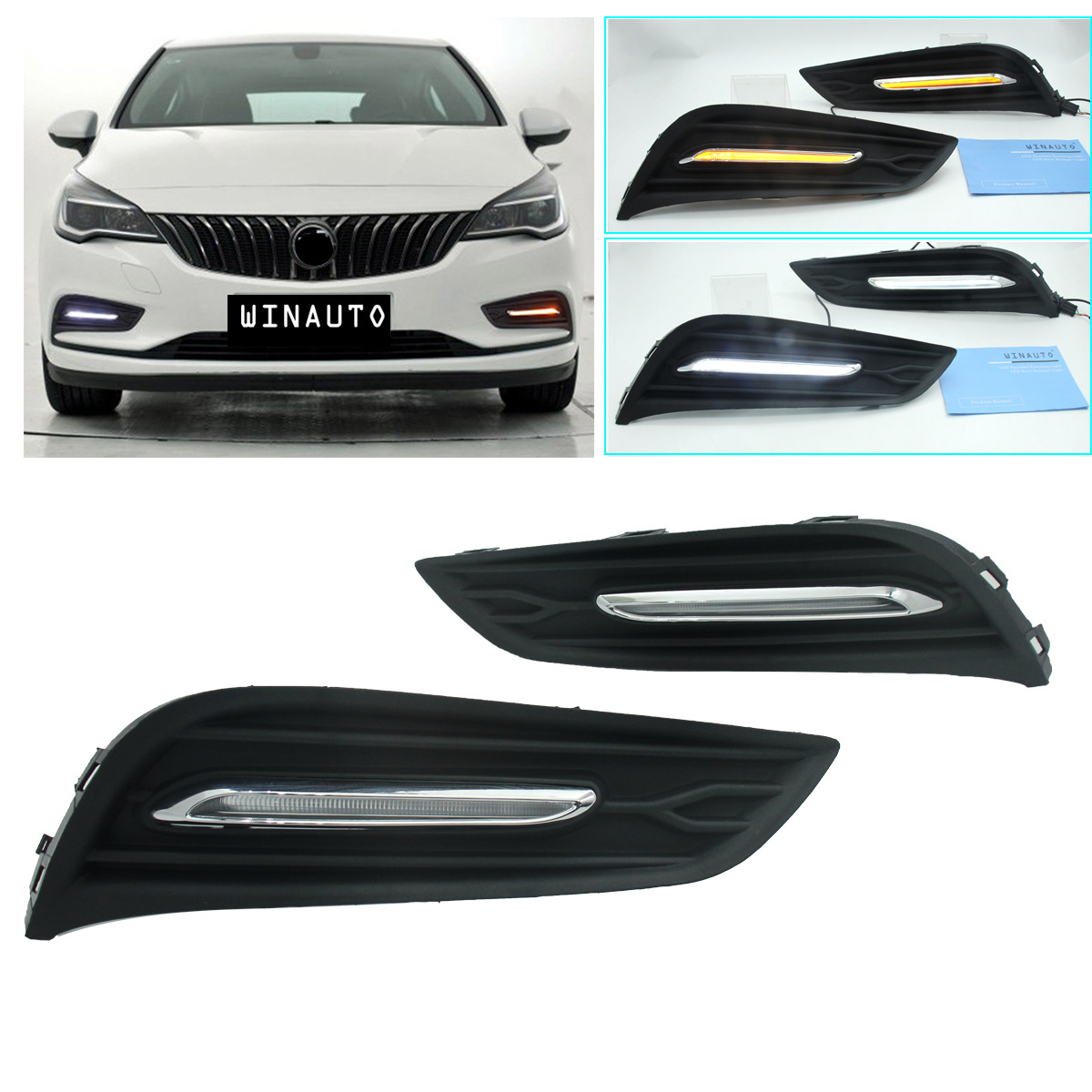 适用于别克威朗轿跑2015-2017日间行车灯双色改装大灯雾灯