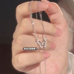 超仙閃ドリル蝶ネックレス女性軽豪華小衆高級感鎖骨鎖甘美キラキラファッション気質首鎖