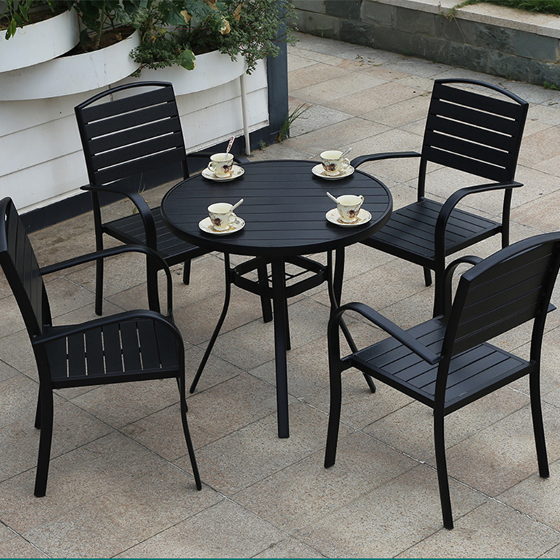 Luz de lujo retro nórdico al aire libre madera maciza mesas y sillas combinadas patio terraza jardín al aire libre madera maciza terraza mesas y sillas