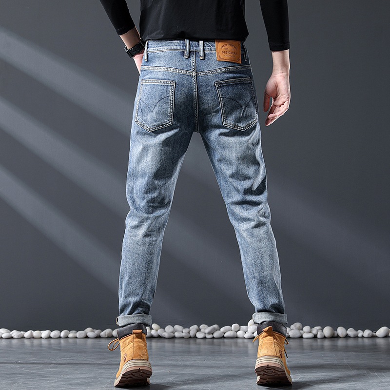 Summer thin jeans men's loose Ameco Ka Ji American style plus size jeans men's trendy Korean pants men_voghion.com