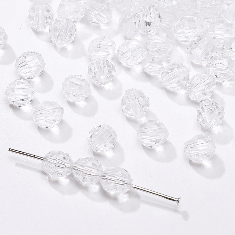 Acrílico de color mixto 32 cuentas transparentes de ángulo de corte DIY hechas a mano antiguas pinzas de pelo collar pulsera accesorios de material de cuentas image 17