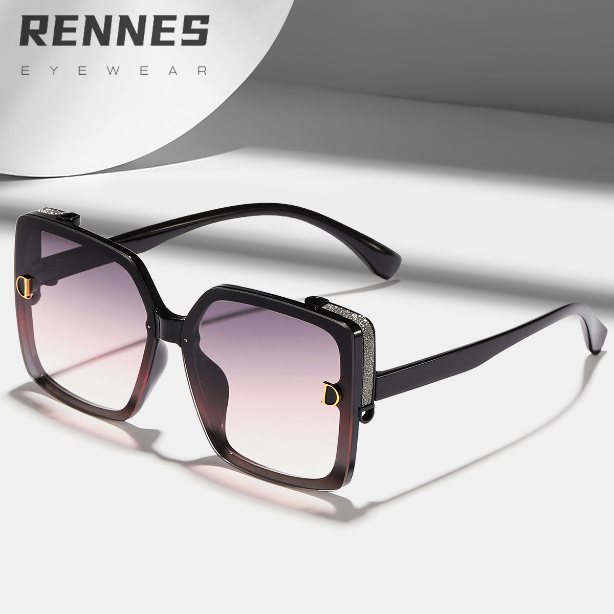 La nueva versión coreana de la letra D generoso marco cara pequeña PC gafas de sol calle moda desgaste necesario al aire libre gafas de sol