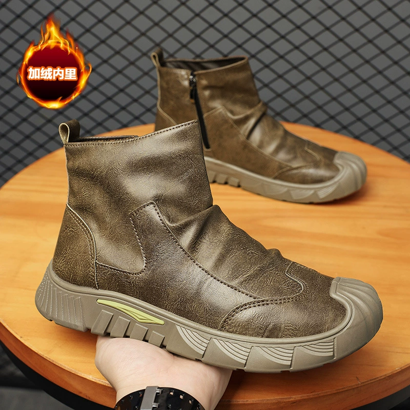 Страхование труда Мужская обувь для зимней работы противоскользящая и износостойкая повседневная дикая работа на открытом воздухе Водонепроницаемые сапоги Martin